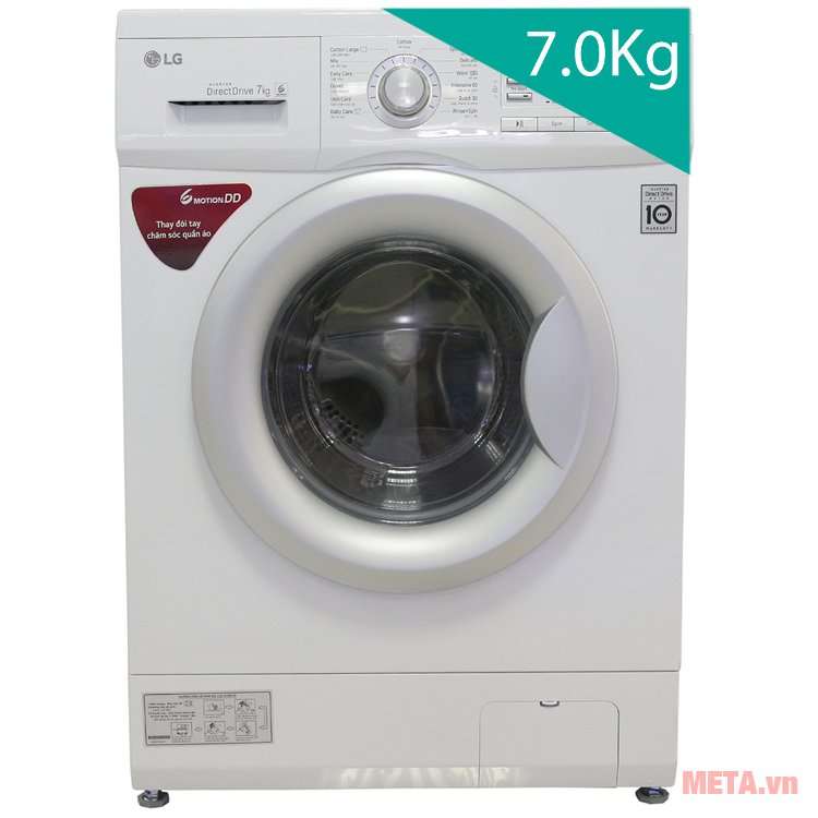 Máy giặt LG F1407NMPW có khối lượng giặt 7kg  