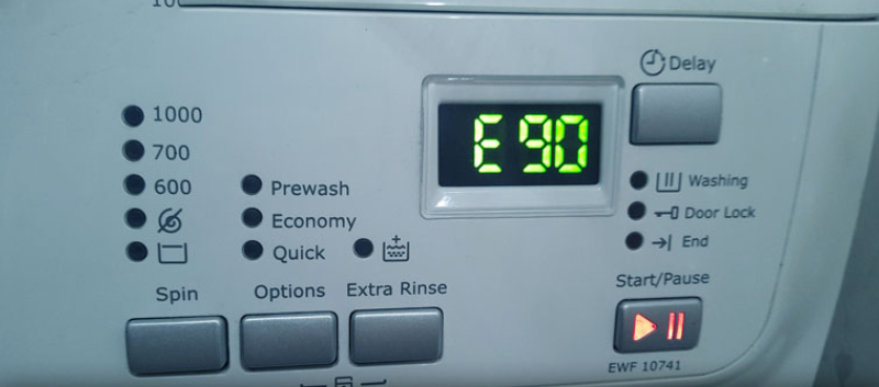 Cách nhận biết máy giặt Electrolux báo lỗi e90