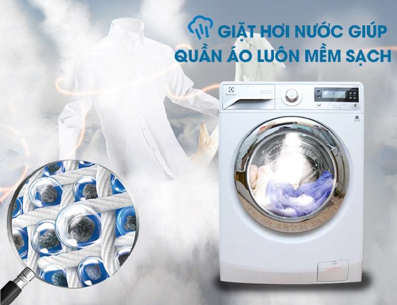 Máy giặt Electrolux EWF12022  với tiện ích giặt hơi nước