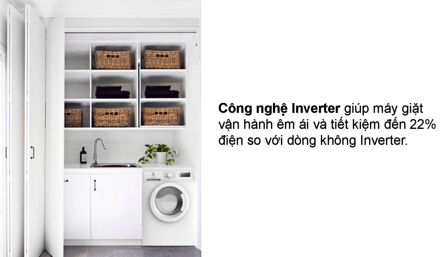 Công nghệ Inverter - Máy giặt Electrolux Inverter 7.5 Kg EWF7525DGWA