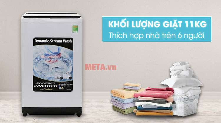 Máy có khối lượng giặt 11kg