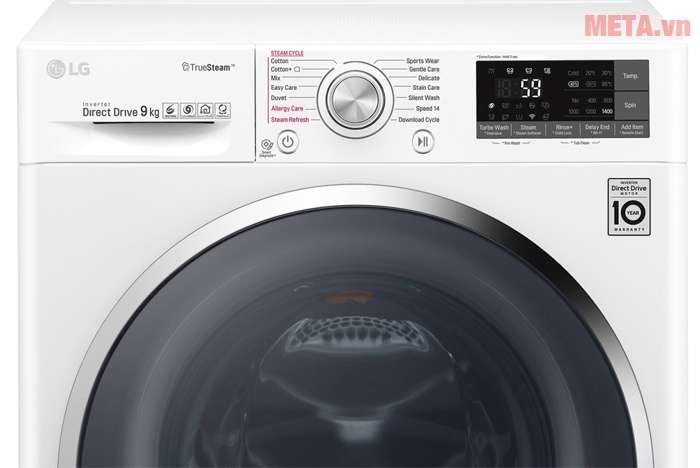 Máy giặt LG 9kg FC1409S2W có chế độ giặt nước nóng