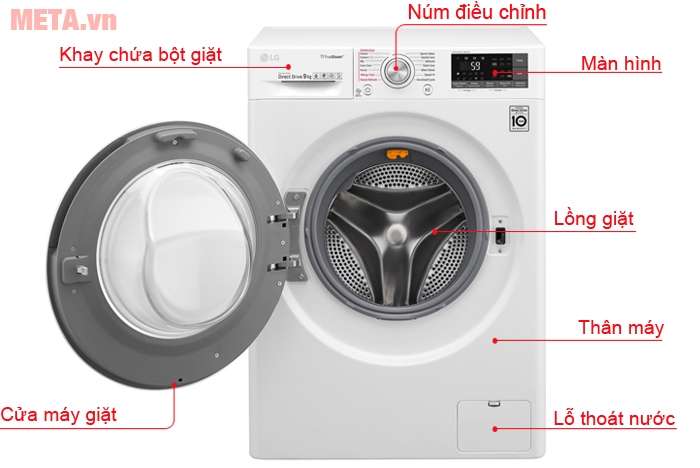 Cấu tạo máy giặt LG 9kg FC1409S2W