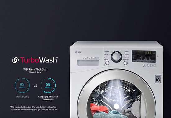 Công nghệ TurboWash giúp tiết kiệm thời gian giặt