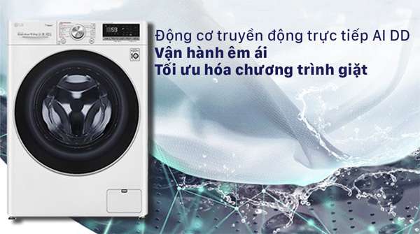 Máy giặt LG Inverter 10.5 kg FV1450S3W2 (new 2021)