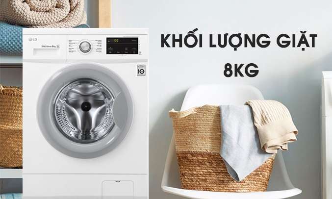 Máy giặt LG FM1208N6W khối lượng 8kg