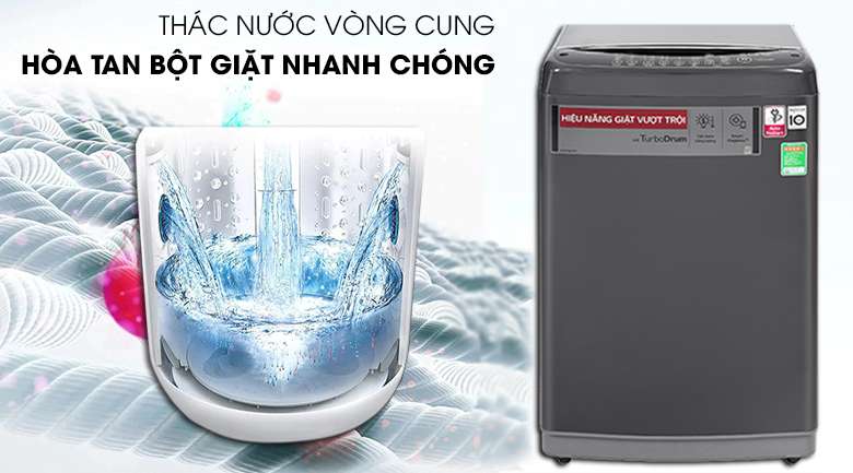 Máy giặt LG Inverter 9kg T2109VSAB Có hiệu ứng thác nước vòng cung