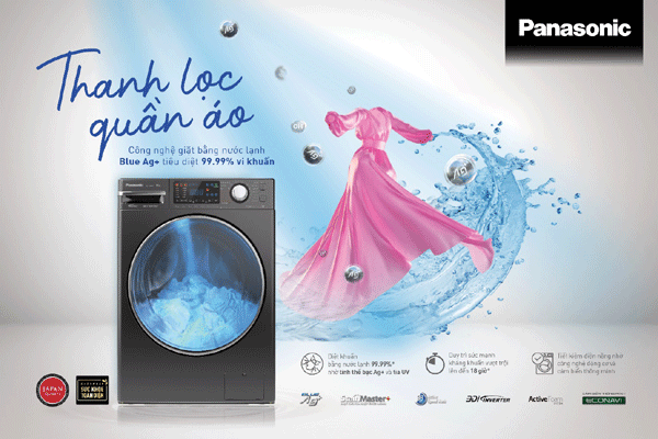 Máy giặt Panasonic thế hệ mới: Thanh lọc toàn diện, tiết kiệm tối đa