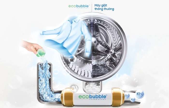Máy giặt Samsung Addwash có công nghệ tạo bong bóng khí siêu mịn EcoBubble.