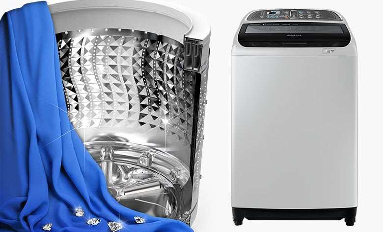 Lồng giặt kim cương - Máy giặt Samsung Inverter 10.5 kg WA10J5750SG/SV