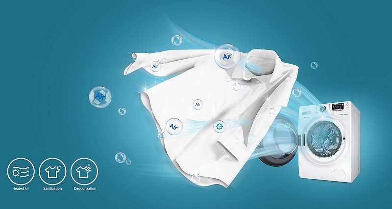  tính năng giặt hơi Air Wash khử mùi và kháng khuẩn mạnh mẽ