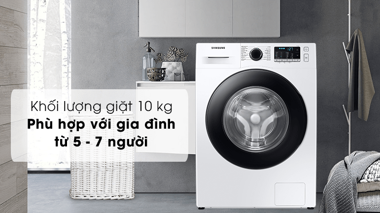 Máy giặt Samsung 10kg inverter WW10TA046AE/SV phù hợp gia đình có từ 5-7 người