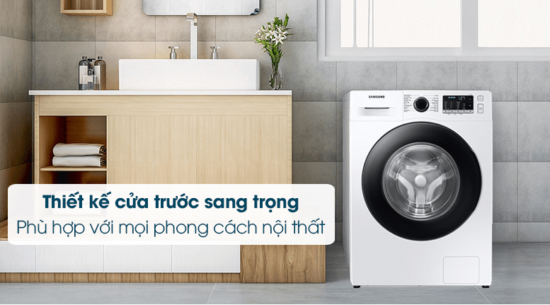 Máy giặt Samsung 10kg WW 10TA046AE/SV có thiết kế tinh tế, phù hợp không gian nội thất 