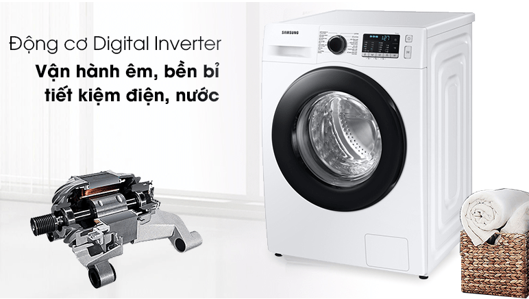 Công nghệ Inverter tiệt kiệm điện hiệu quả trên máy giặt Samsung 10kg WW 10TA046AE SV