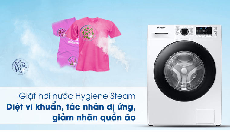 Công nghệ giặt hơi nước Hygiene Steam giúp diệt khuẩn, ngăn ngừa dị ứng da