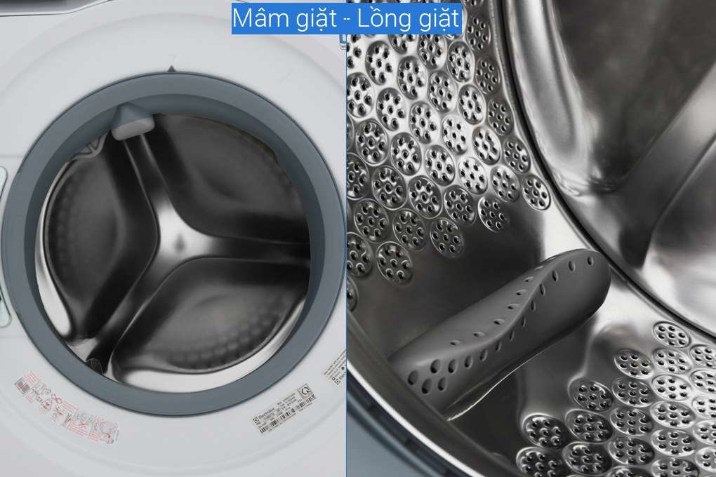 Máy giặt sấy khô không cần phơi Electrolux 8kg/5kg UltimateCare 900 EWW8023AEWA có lồng giặt bằng thép inox