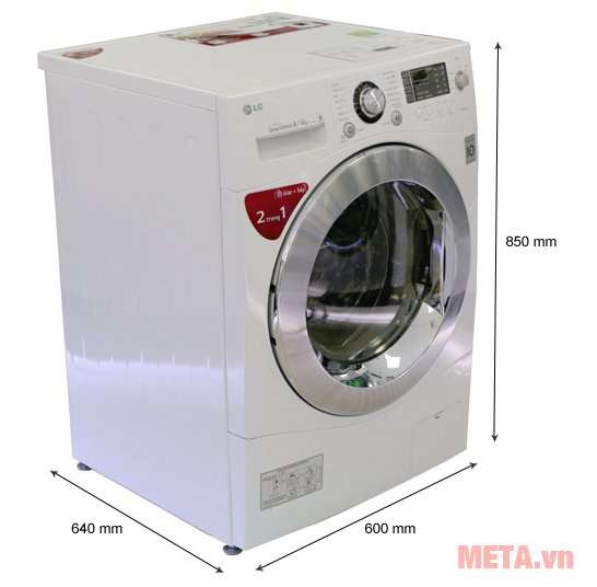 Kích thước của máy giặt lồng ngang LG WD - 20600  