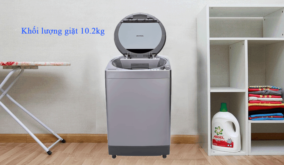 Máy Giặt Sharp 10.2kg ES-U102HV-S Chính Hãng | Nguyễn Kim