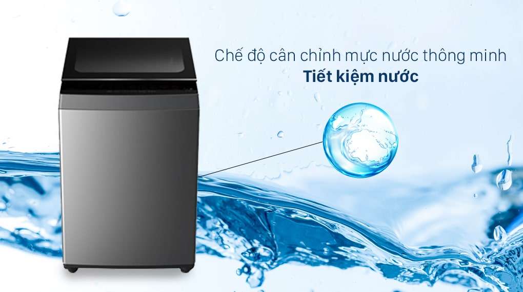 2. Máy giặt Toshiba AW-L805AV giúp tiết kiệm nước nhờ chế độ cân chỉnh mực nước thông minh 