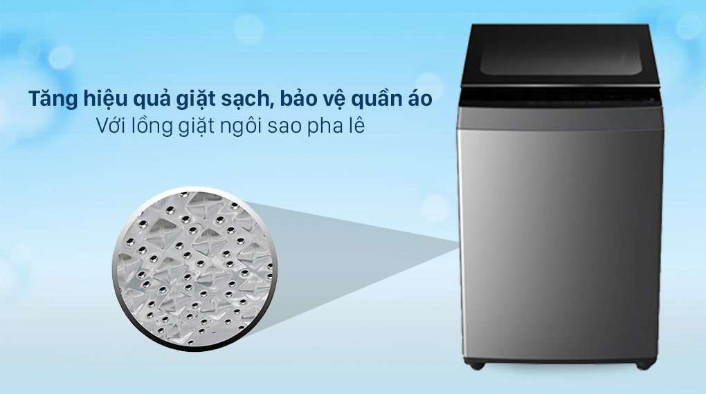3. Lồng giặt ngôi sao pha lê bảo vệ quần áo giặt tối ưu trên máy giặt Toshiba L805AV (SG)