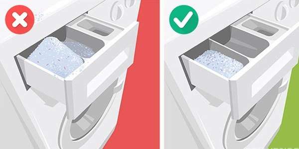 Cho nhiều bột giặt vào máy giặt sẽ tạo nhiều bọt sẽ ảnh hưởng đến quần áo