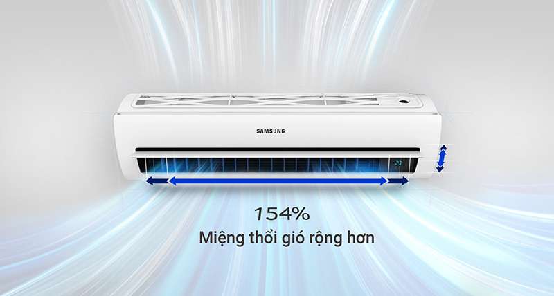 Miệng thổi gió cũng được thiết kế lớn hơn lên đến 154 % 