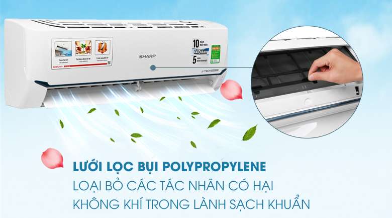 may-lanh-sharp-inverter-1-hp-ah-x9xew-luoi-loc-bui-polypropylene