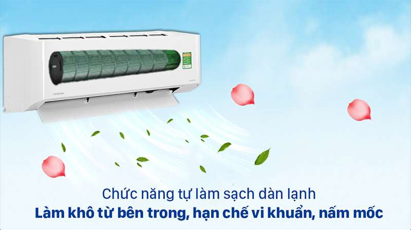 Chức năng tự động làm sạch là một ưu điểm của máy lạnh Toshiba