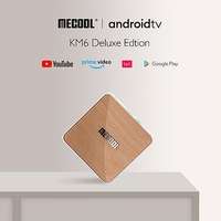 MECOOL KM6 ATV Deluxe Amlogic S905X4 4GB RAM 64GB ROM bluetooth 5.0 5G WiFi6 Android 10.0 TV Box Support Google Assistant 4K Youtube Prime Video AV1 - Hàng nhập khẩu