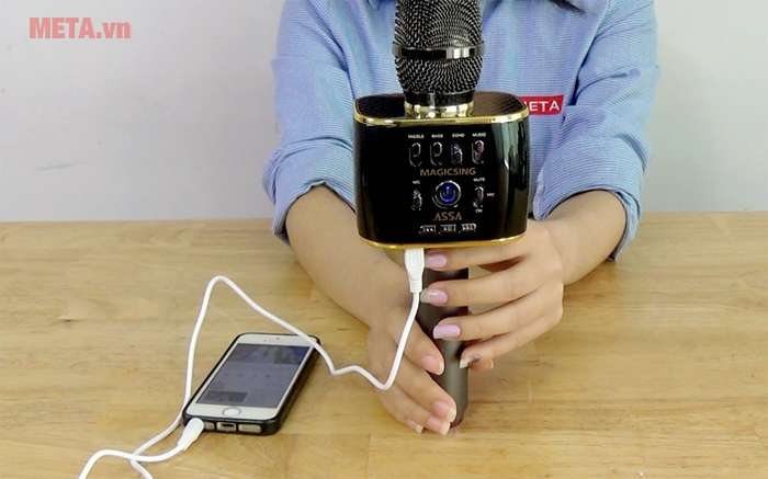 Nghe nhạc qua jack 3.5mm với micro Magic Sing MP-30