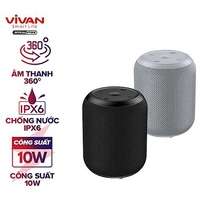 Loa Bluetooth Nghe Nhạc 5.0 VIVAN Hi-Fi Công Suất 10W, Chống Nước IPX6, Hỗ Trợ Kết Nối Cổng AUX/MicroSD - Hàng Chính Hãng - Grey