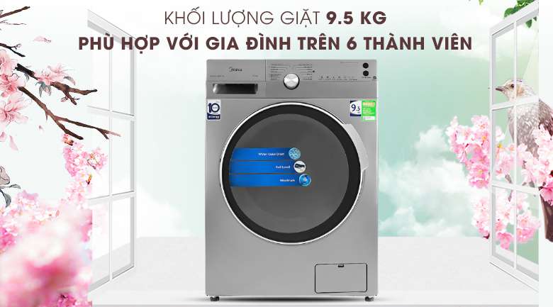 Máy giặt lồng ngang Midea MFK95-1401SK Inverter 9.5Kg