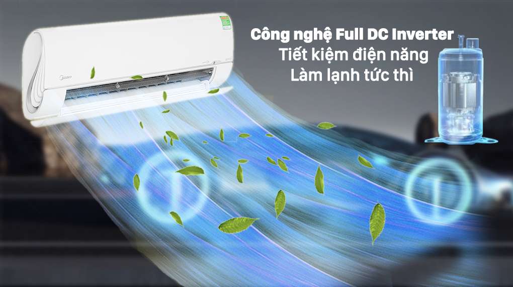 Công nghệ Full DC Inverter trên máy lạnh 2 chiều Midea inverter 1 HP MSMTII-10HRFN8