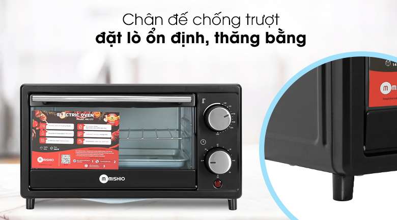 Lò nướng Mishio MK-177 14 lít - Chân đế chống trượt