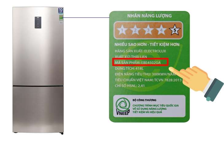 Tem năng lượng (Nhãn năng lượng) được dán trên tủ lạnh