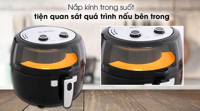 Nồi chiên không dầu Rapido RAF6.5M 6.5 lít - Nắp kính trong suốt