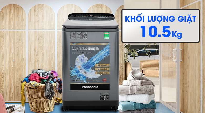 Máy giặt Panasonic Inverter 10.5 Kg NA-FD10AR1BV-Khối lượng giặt 10.5 kg, phù hợp gia đình trên 5 thành viên 