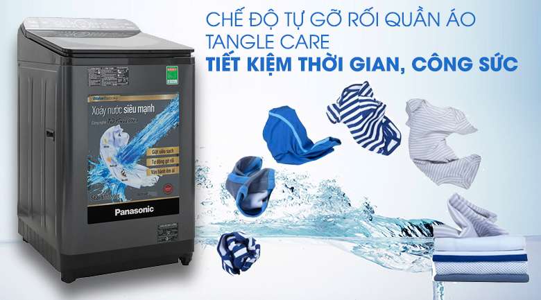 Máy giặt Panasonic Inverter 10.5 Kg NA-FD10AR1BV-Hạn chế xoắn rối quần áo cùng Tangle Care