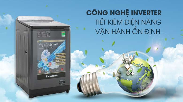 Công nghệ Inverter tiết kiệm điện - Máy giặt Panasonic Inverter 10.5 Kg NA-FD10VR1BV