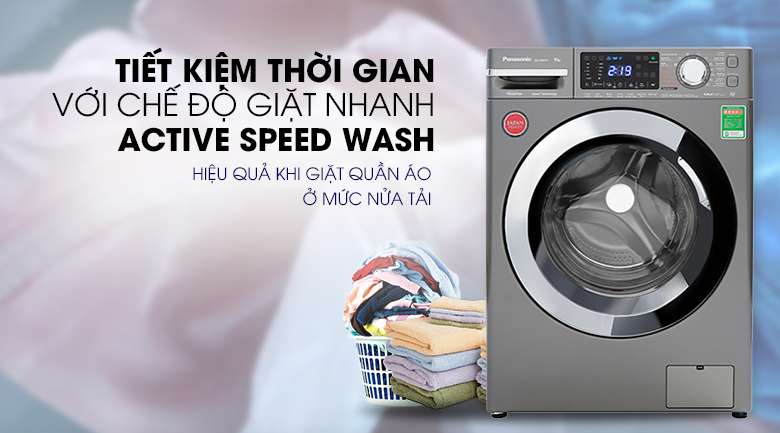Máy giặt Panasonic Inverter 9 Kg NA-V90FX1LVT - Giặt nhanh