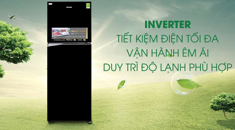 Tiết kiệm điện tối ưu nhờ công nghệ Inverter - Tủ lạnh Panasonic Inverter 366 lít NR-BL389PKVN