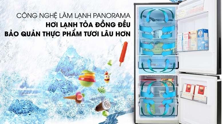 Công nghệ làm lạnh Panorama - Tủ lạnh Panasonic Inverter 255 lít NR-BV280GKVN