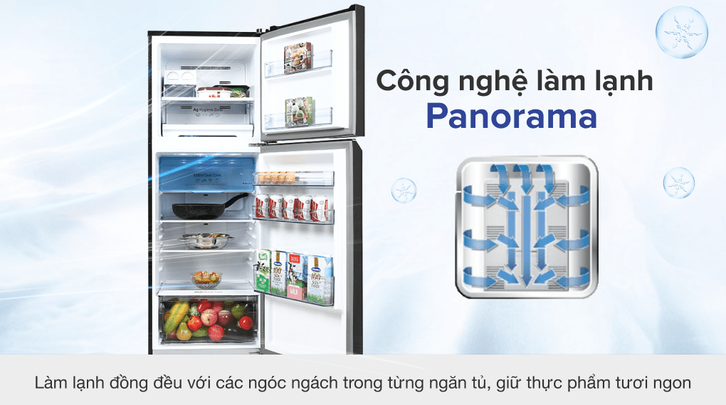 Tủ lạnh Panasonic Inverter 306 lít NR-TV341VGMV - Công nghệ làm lạnh Panorama