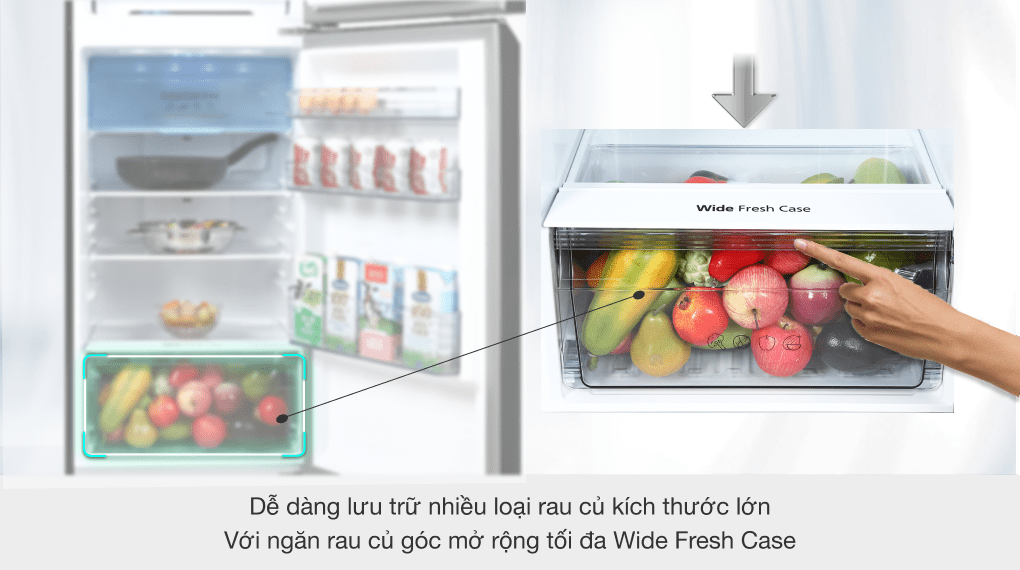 Tủ lạnh Panasonic Inverter 306 lít NR-TV341VGMV - Ngăn Wide Fresh Case