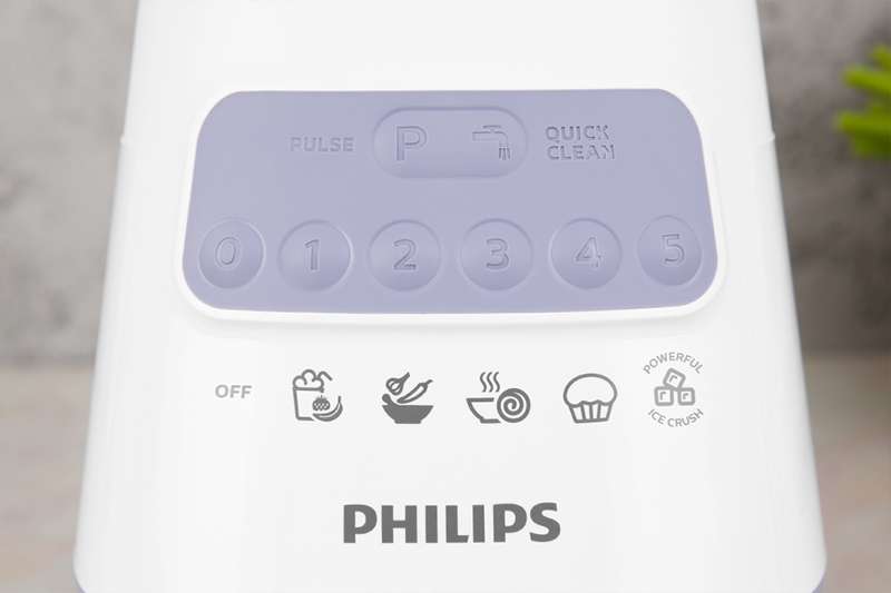 Máy xay sinh tố Philips HR2223/00 - Có 05 tốc độ xay và 1 nút nhồi