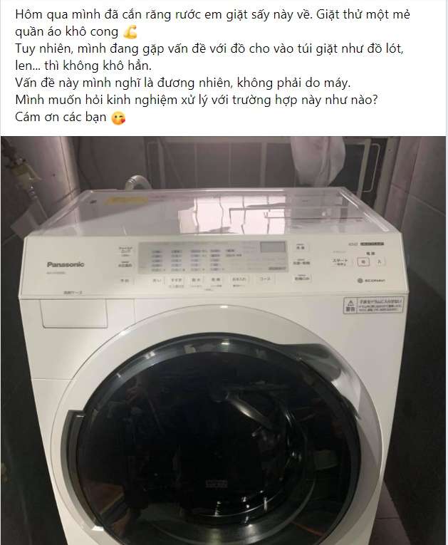 Bỏ 60 triệu mua máy giặt sấy 2 trong 1, mẹ Hà Nội phát hiện đồ trong túi giặt chưa khô và lời lý giải 'hợp tình hợp lý'