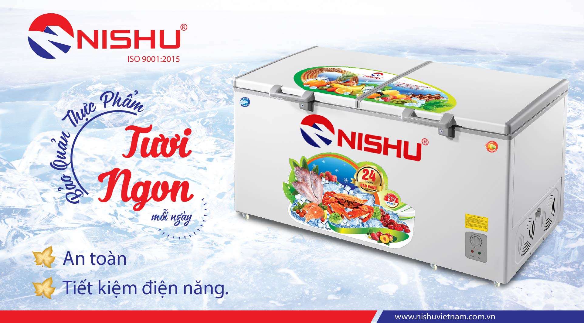 Tủ đông Nishu 2 ngăn bảo quảm thực phẩm tốt nhất, hàng chính hãng, giá tốt