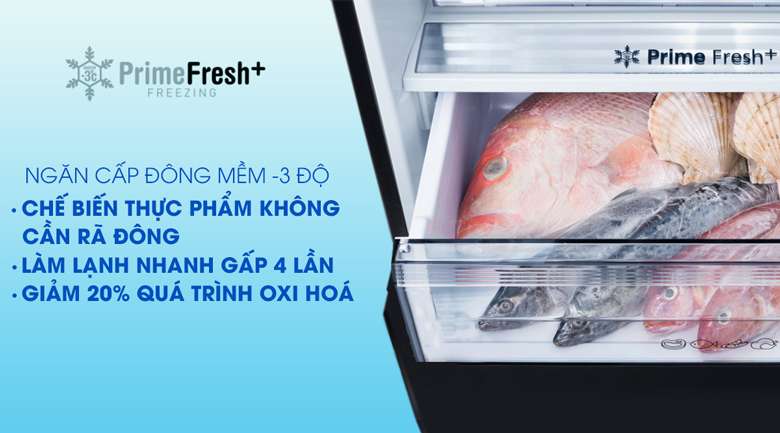 Tủ lạnh Panasonic Inverter 322 lít NR-BV360WSVN-Chế biến nhanh, giữ hương vị thực phẩm tươi ngon nhờ ngăn đông mềm thế hệ mới Prime Fresh+