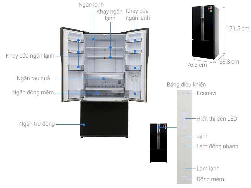 Tủ lạnh Panasonic NR-CY558GKVN 491 lít Inverter Cấp đông mềm