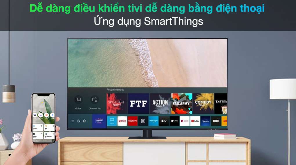 Smart Tivi QLED 4K 65 inch Samsung QA65Q70A SmartThings